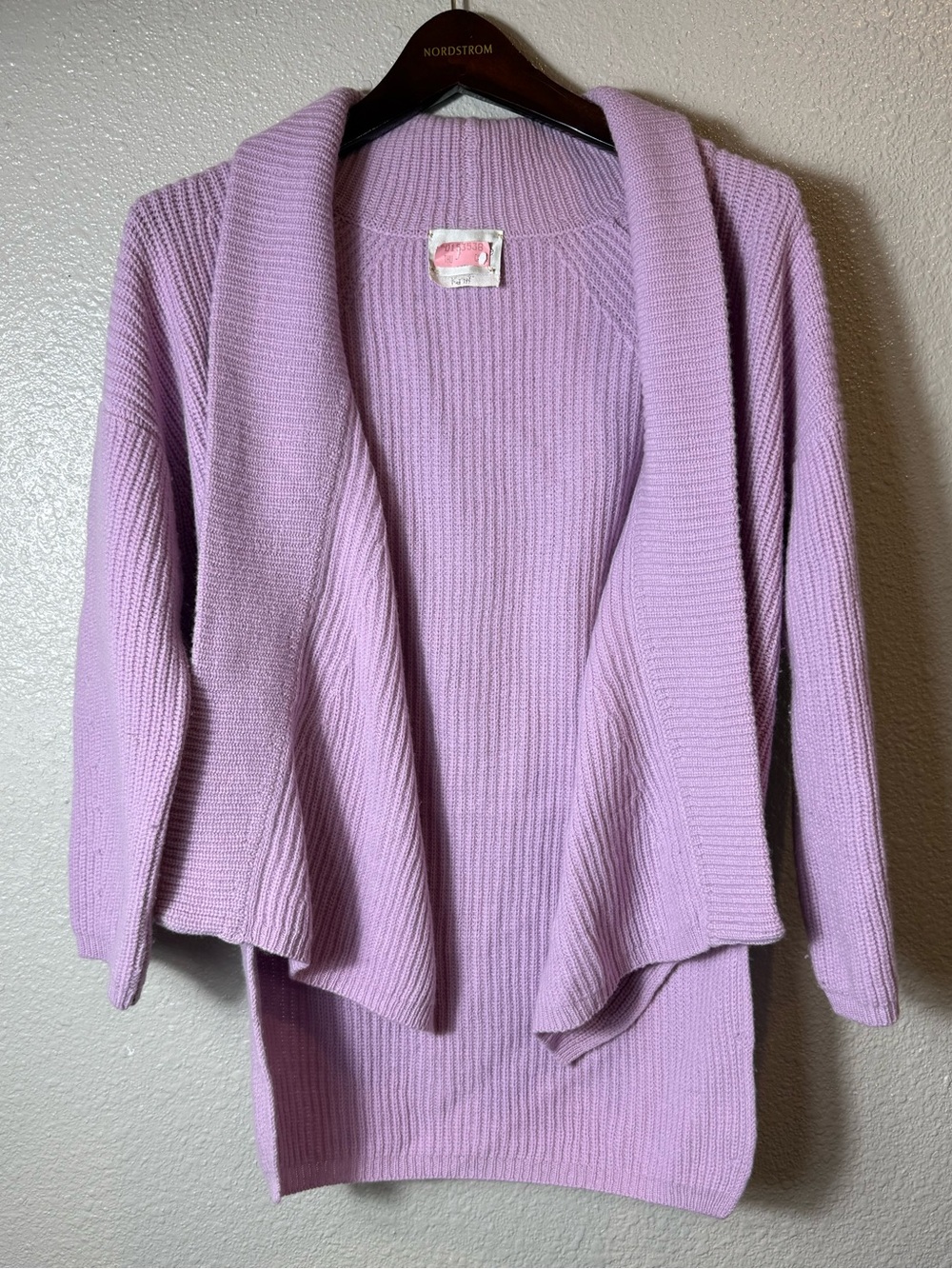 Forte_Forte Italy 70% Virgin Wool 30% Cashmere Lilac Shawl Collar Cardigan Size0